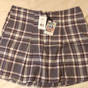 So Rad flannel pleated mini skirt